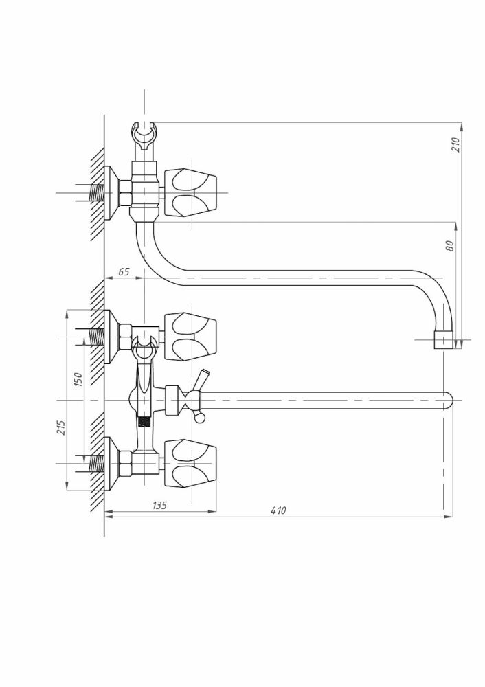 Смеситель для ванны с душем FAUZT FZs-428-63 тип См-ВУДРНШлА, артикул FZs-428-63