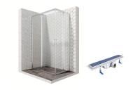 Душевой уголок Ambassador Kingston 14011101-ST4, прямоугольный, линейный трап, 120х80