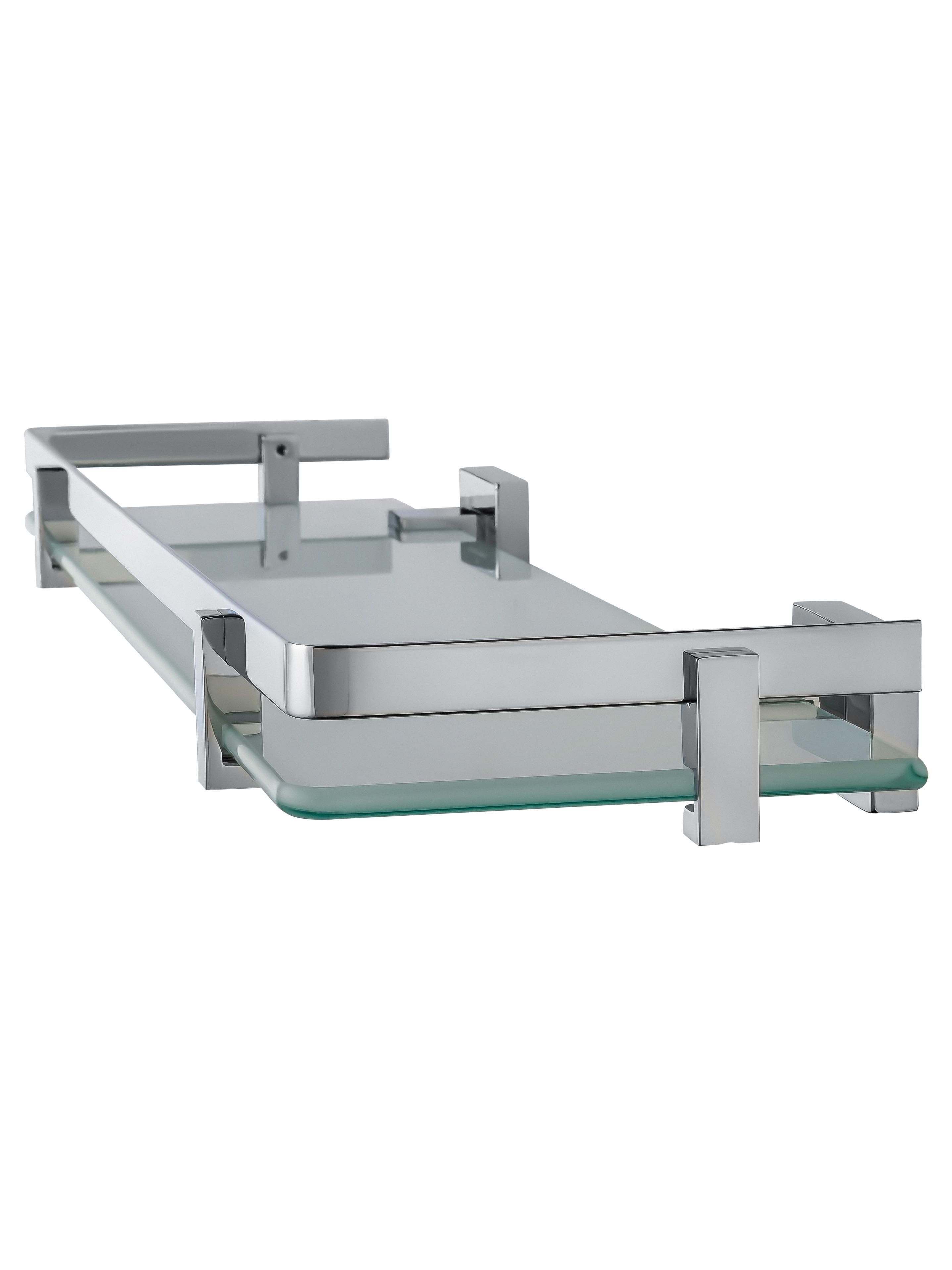 Стеклянная полка для ванной WONZON & WOGHAND FLAT, Хром (WW-9727)