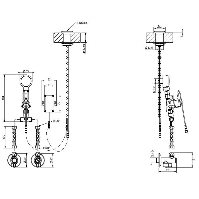 GESSI INCISO Электронное удаленное управление для излива с кран-фильтром, цвет хром
