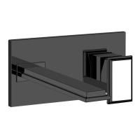 Gessi Eleganza Встраиваемый однорычажный смеситель для раковины, без донного клапана, с изливом (внешняя часть), цвет: черный металлик
