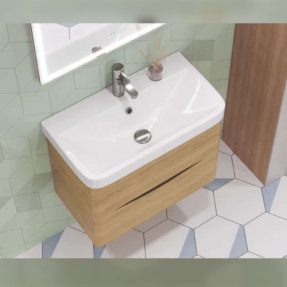 Тумба под раковину подвесная Velvex Clay tp.CLA.9595.70.2Y дуб верона, 70 см, артикул tp.CLA.9595.70.2Y дуб верона