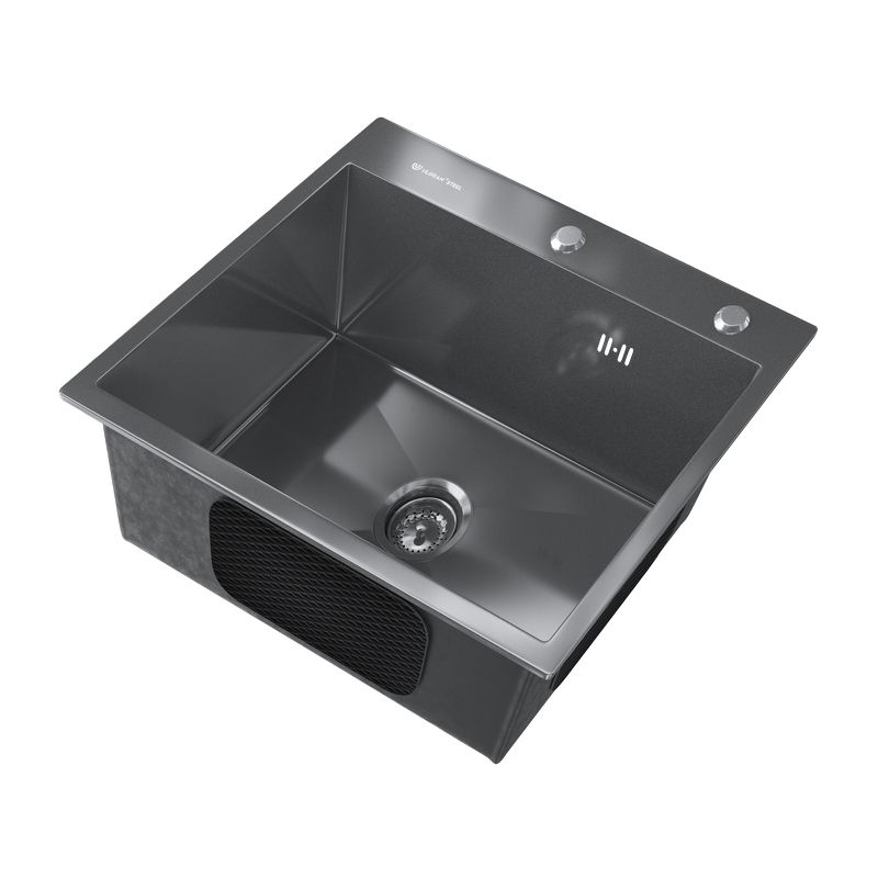 Кухонная мойка Ulgran  Steel 500x450, черная брашированная сталь, артикул US 500-002