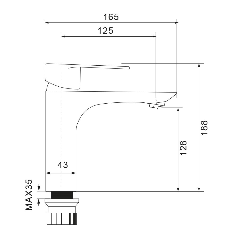 Смеситель для раковины WesnaArt RAY RAY11-210, хром