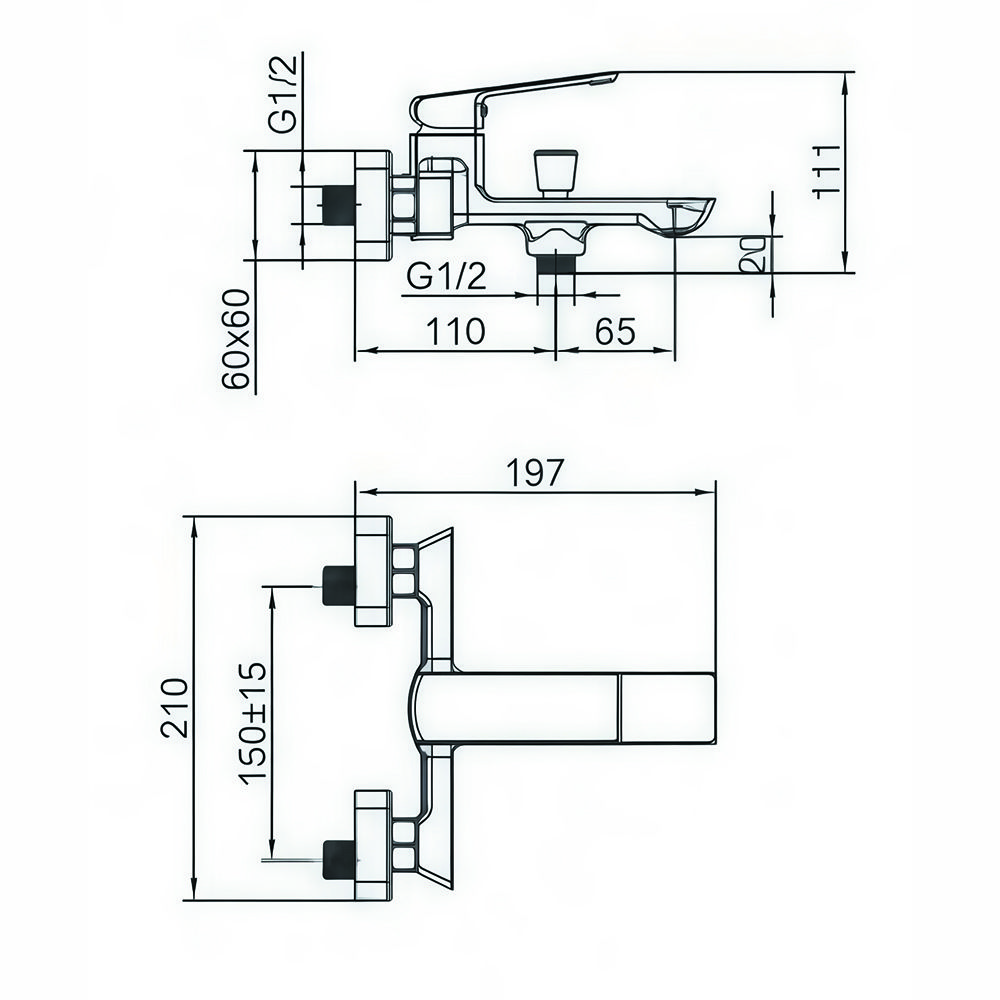 Смеситель для ванны Maretti Torino-GR TR22RF323, графит