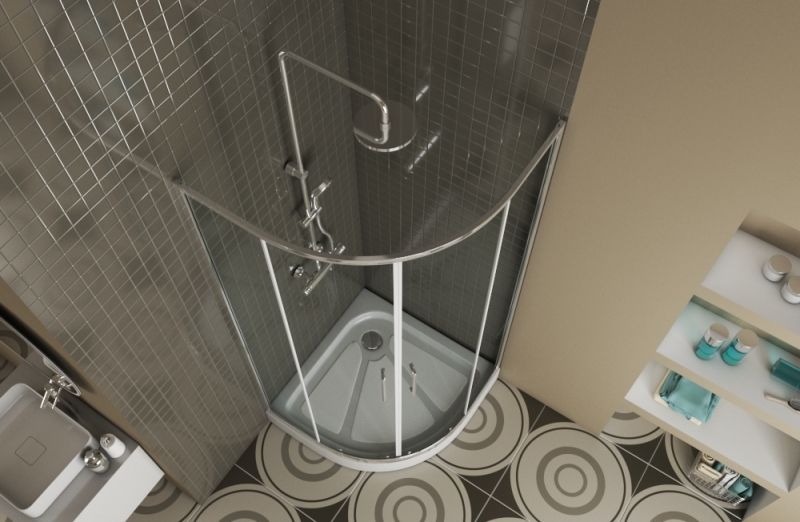 Душевой уголок Bravat Drop 90x90 BS090.1200A профиль Хром стекло прозрачное