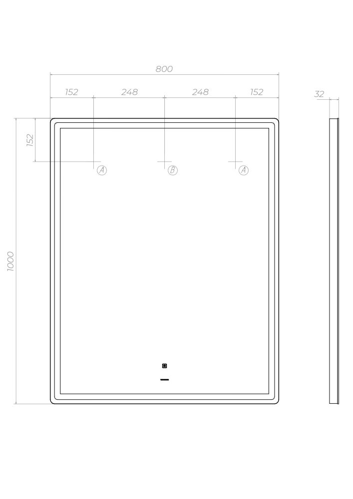 Зеркало VIGO Roberta z.ROB.80.Classic, 80 см, артикул z.ROB.80.Classic