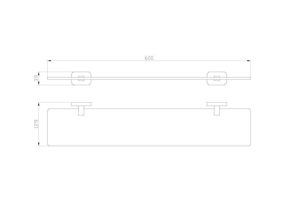 Стеклянная полка для ванной WONZON & WOGHAND GRAFFITY, Брашированный никель (WW-9327-BN)