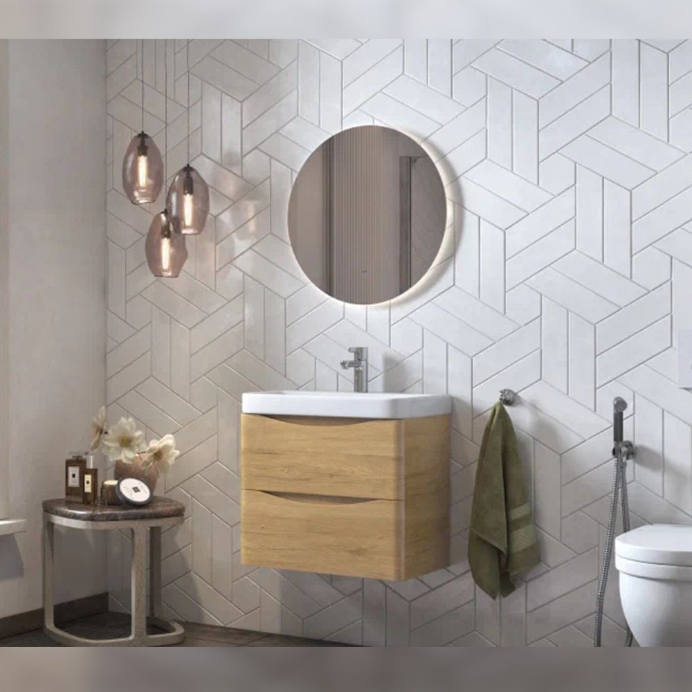 Тумба под раковину подвесная Velvex Clay tp.CLA.9595.60.2Y дуб верона, 60 см, артикул tp.CLA.9595.60.2Y дуб верона