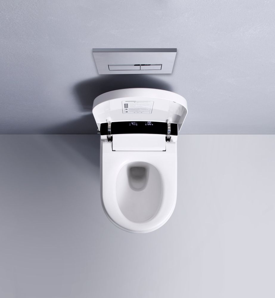 Электронный унитаз-биде подвесной с инсталляцией и черной матовой кнопкой TIMO (TЕ-751B), артикул TE-751B