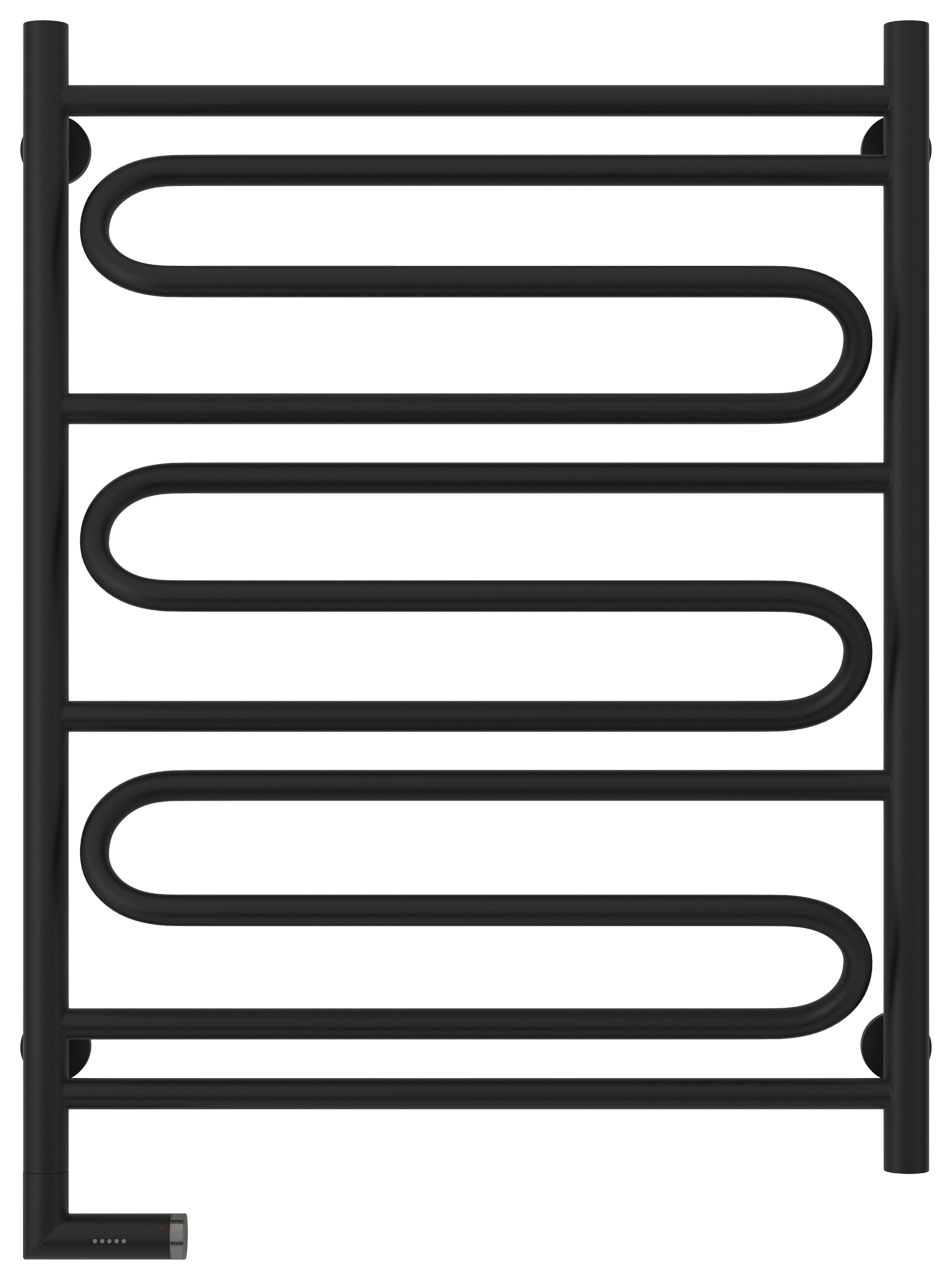 Полотенцесушитель электрический "ЭЛЕГИЯ 2.0" 800х600 / МЭМ левый (Матовый черный)
