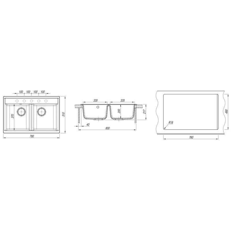 Кухонная мойка Dr. Gans АСТРА 25.060.E0780.408, серый, артикул 25.060.E0780.408