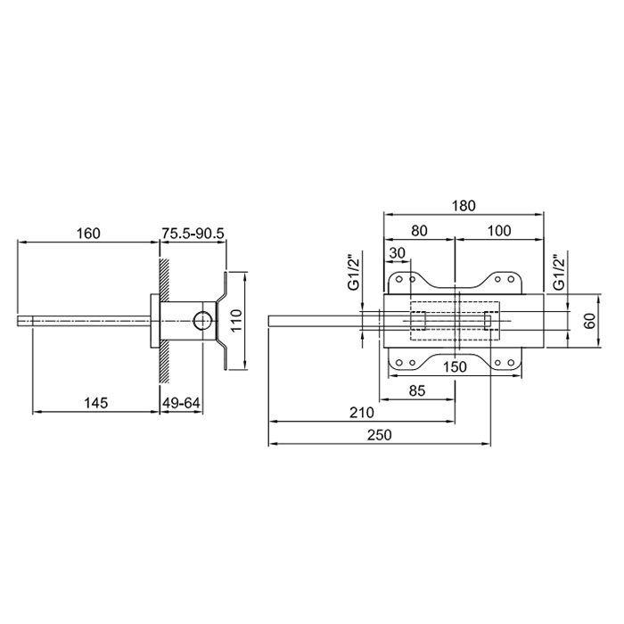 Fantini Venezia/Milano Излив встраиваемый для ванны (наружная часть), цвет хром