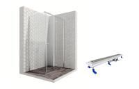 Душевой уголок Ambassador Diamond 12011104R-ST3, прямоугольный, линейный трап, 120х80