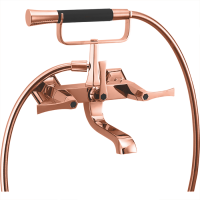 CISAL Cherie Смеситель для ванны двухрычажный, с душевым комплектом, цвет розовое золото/черный
