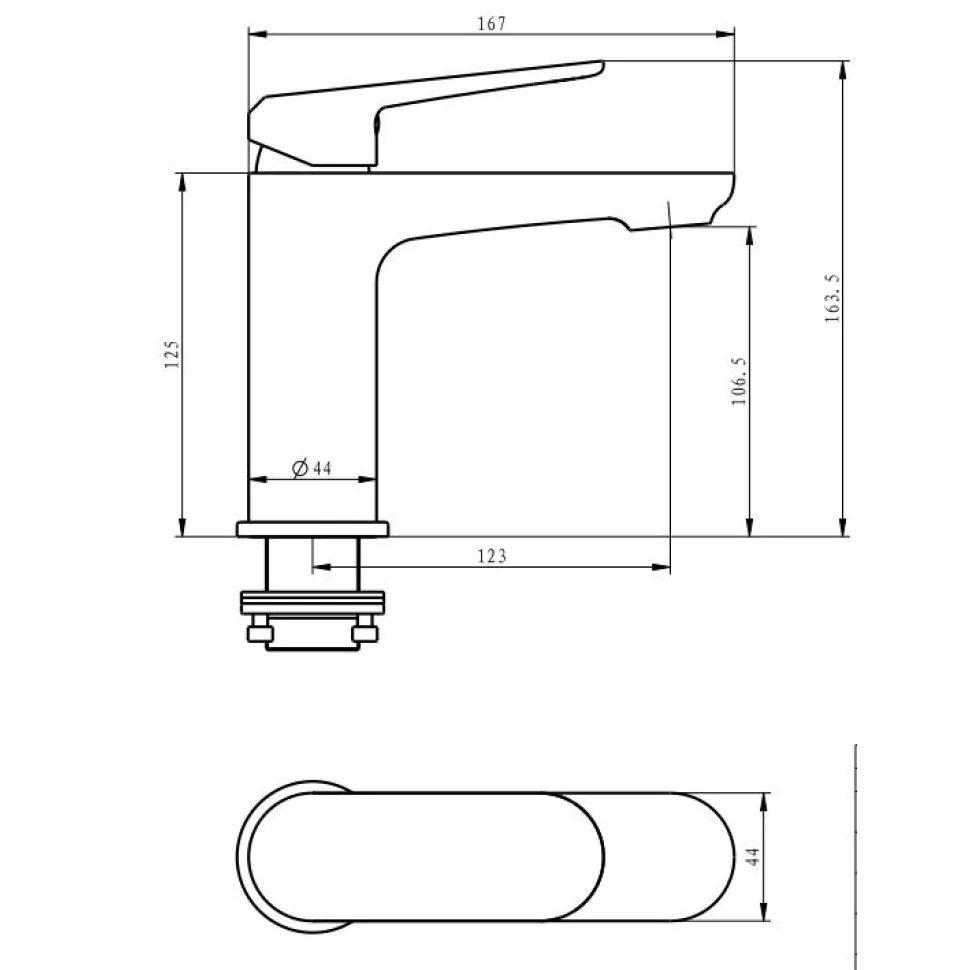 Смеситель для раковины Savol SK-H6201, хром/белый