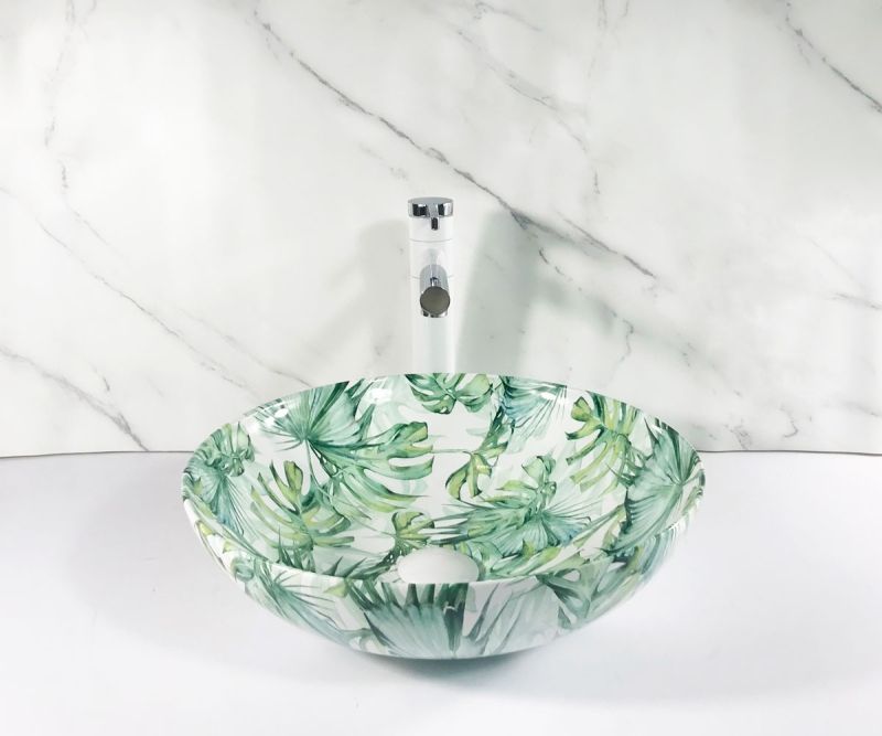 Раковина чаша Bronze de Luxe Flora 3008, зеленый, артикул 3008