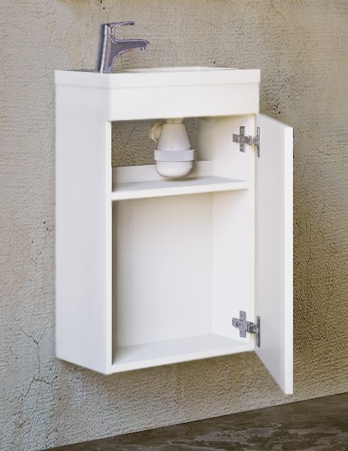 Тумба под раковину Raval Kub 40 подвесная Белая