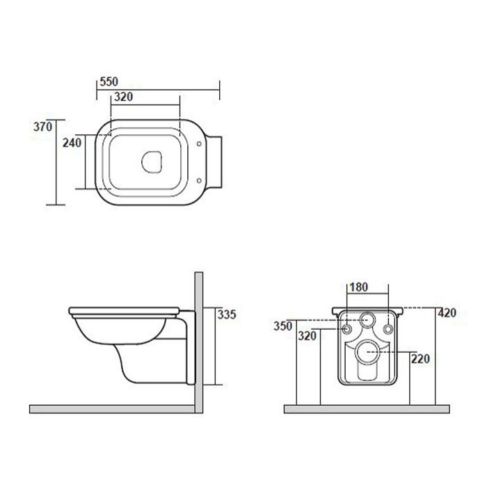 Kerasan Waldorf Унитаз подвесной 55х37см, цвет белый