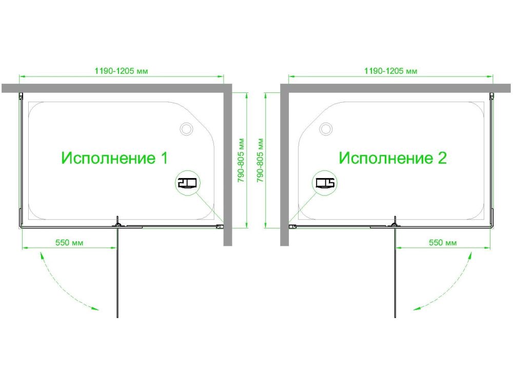 Душевой угол Royal Bath  RB  HPV-T 120х80х213 (прозрачное) правый, артикул RB8120HPV-T-R