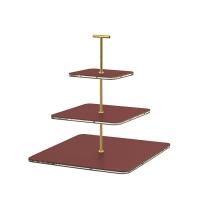 ADJ Сервировочная стойка, 30x30xH35 см.,ручка "Т", цвет: бордовый, фурнитура золото