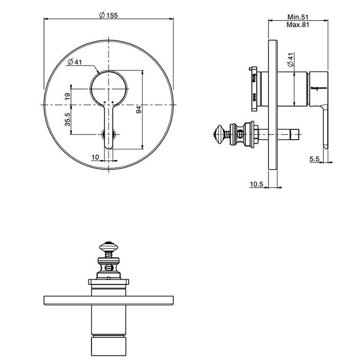 Fima Carlo Frattini Snap Смеситель для душа, встраиваемый, с переключателем на 2 выхода, цвет: хром Fima Carlo Frattini Snap Смеситель для душа, встраиваемый, с переключателем на 2 выхода, цвет: хром