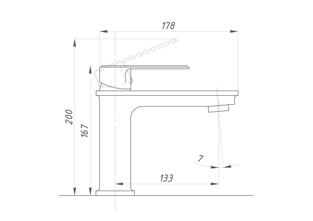Смеситель для раковины  ПСМ-Профсан Серия-600 (PSM-600-5) тип См-УмОЦБА, артикул PSM-600-5