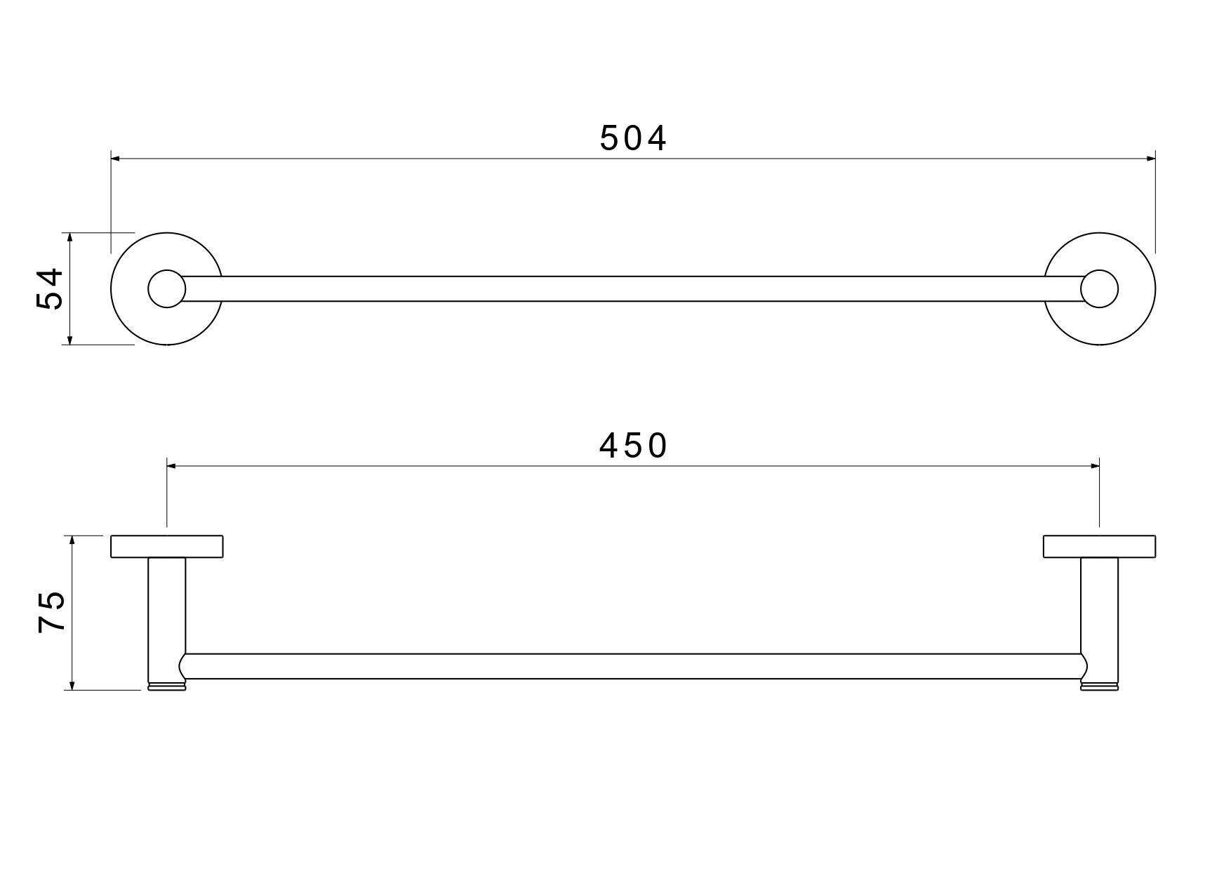 Полотенцедержатель 450 мм AQUATEK AQ4120CR ЕВРОПА Полотенцедержатель 450 мм AQUATEK AQ4120CR ЕВРОПА