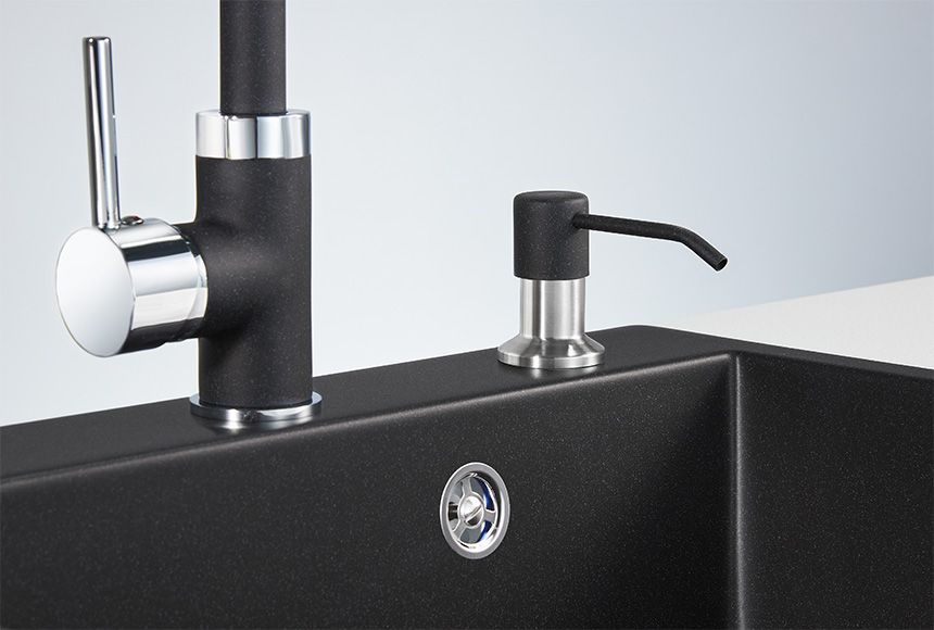 Дозатор для кухонной мойки GRANULA (1403, ЧЁРНЫЙ), артикул 1403, ЧЁРНЫЙ