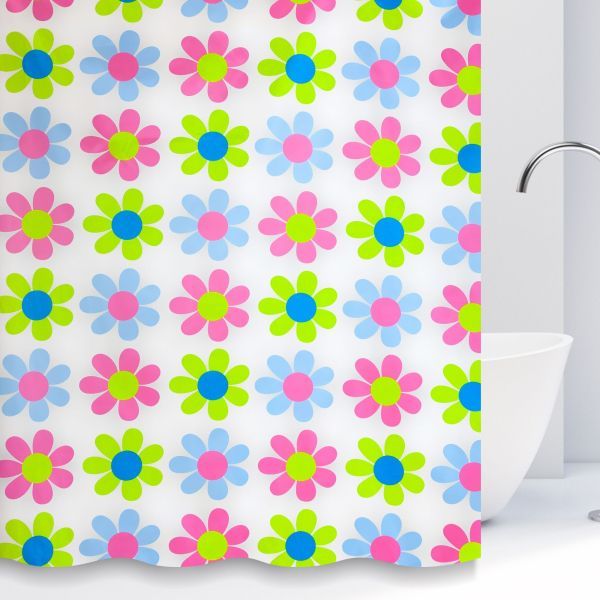 Штора для ванной комнаты Savol S-01718Z, цветы