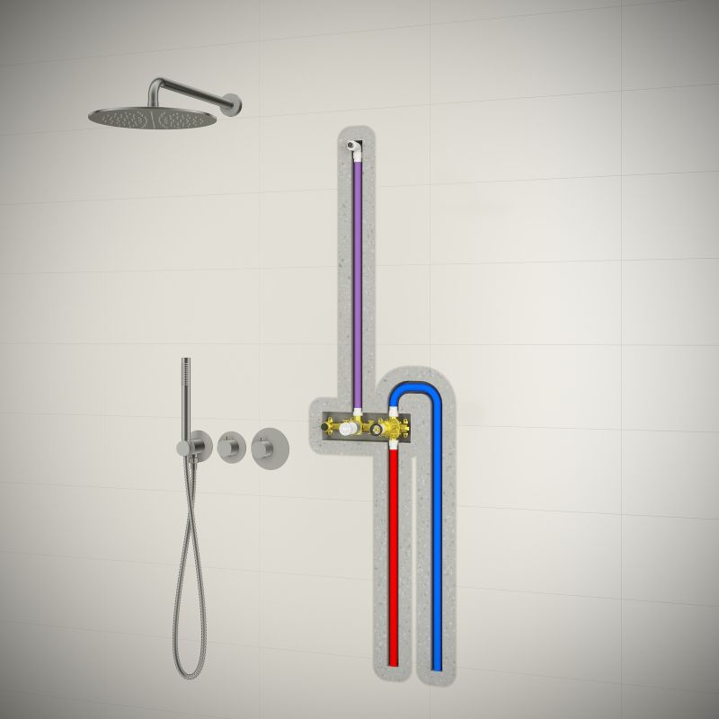 Душевая система встроенная с термостатом Timo Saona никель (SX-2359/13SM), артикул SX-2359/13SM