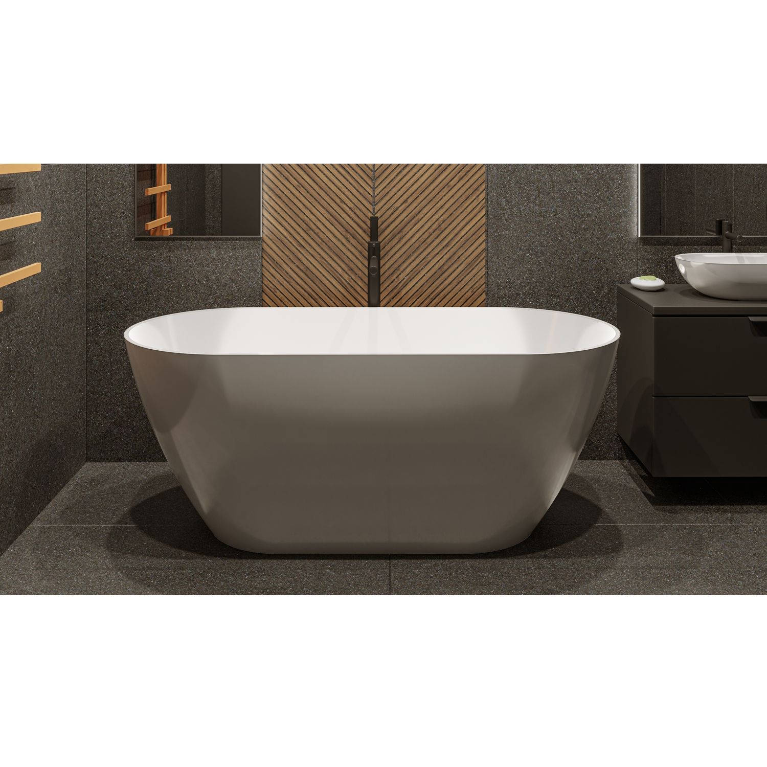 Ванна WHITECROSS Coral A 165x75 (белый глянец) иск. камень