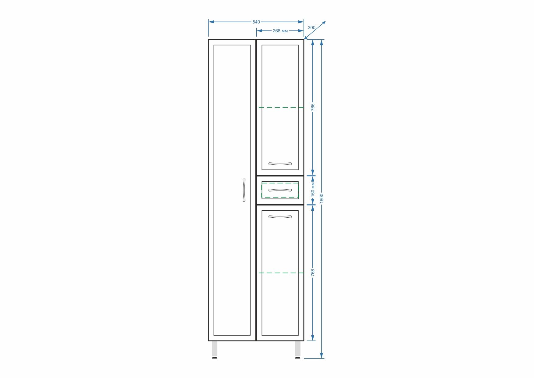 Шкаф-пенал "Концепт 54", 1 ящ.