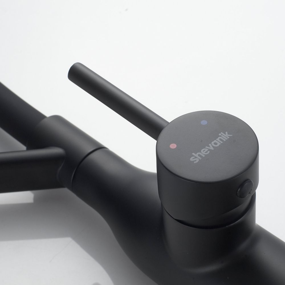 Смеситель для кухни с гибким изливом Shevanik S343H-3, черный