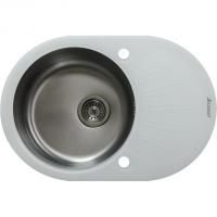 Мойка Seaman Eco Glass SMG-730W Gun (PVD), два отверстия (Ø35мм), комплектация с вентиль-автоматом