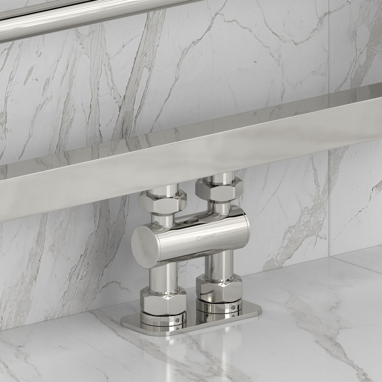 Модуль 2х1/2" прямой EU50 (Белый (RAL-9003)) Модуль 2х1/2" прямой EU50 (Белый (RAL-9003))