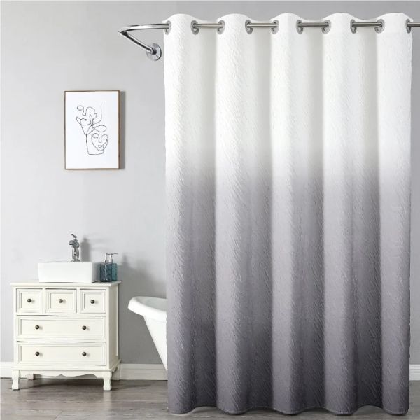 Штора для ванной комнаты Savol SK-FH1820C, белый/серый