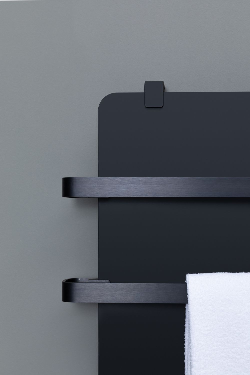 Полотенцесушитель электрический Allen Brau Infinity 120x44 с рейлингом 2.0 и креплением, черный матовый