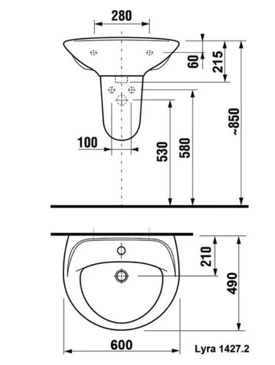 Раковина Jika Lyra 60 1427.2.000.104.9 Белый