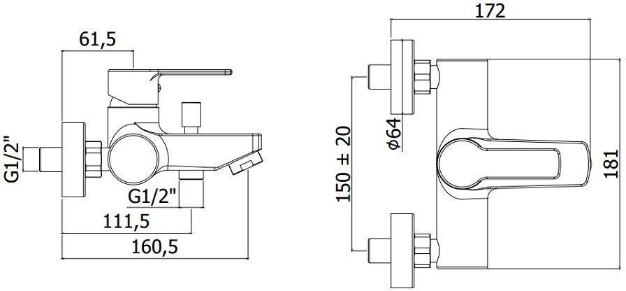 Смеситель для ванны с душем Paffoni Red RED022CR