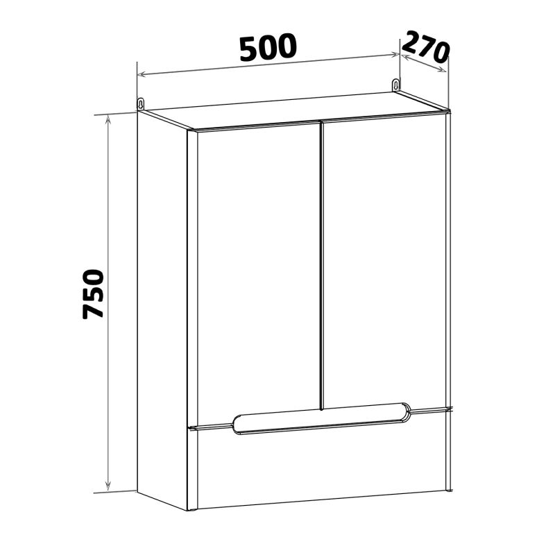 Подвесной шкаф Runo Парма 50 4620750029166 Белый Подвесной шкаф Runo Парма 50 4620750029166 Белый