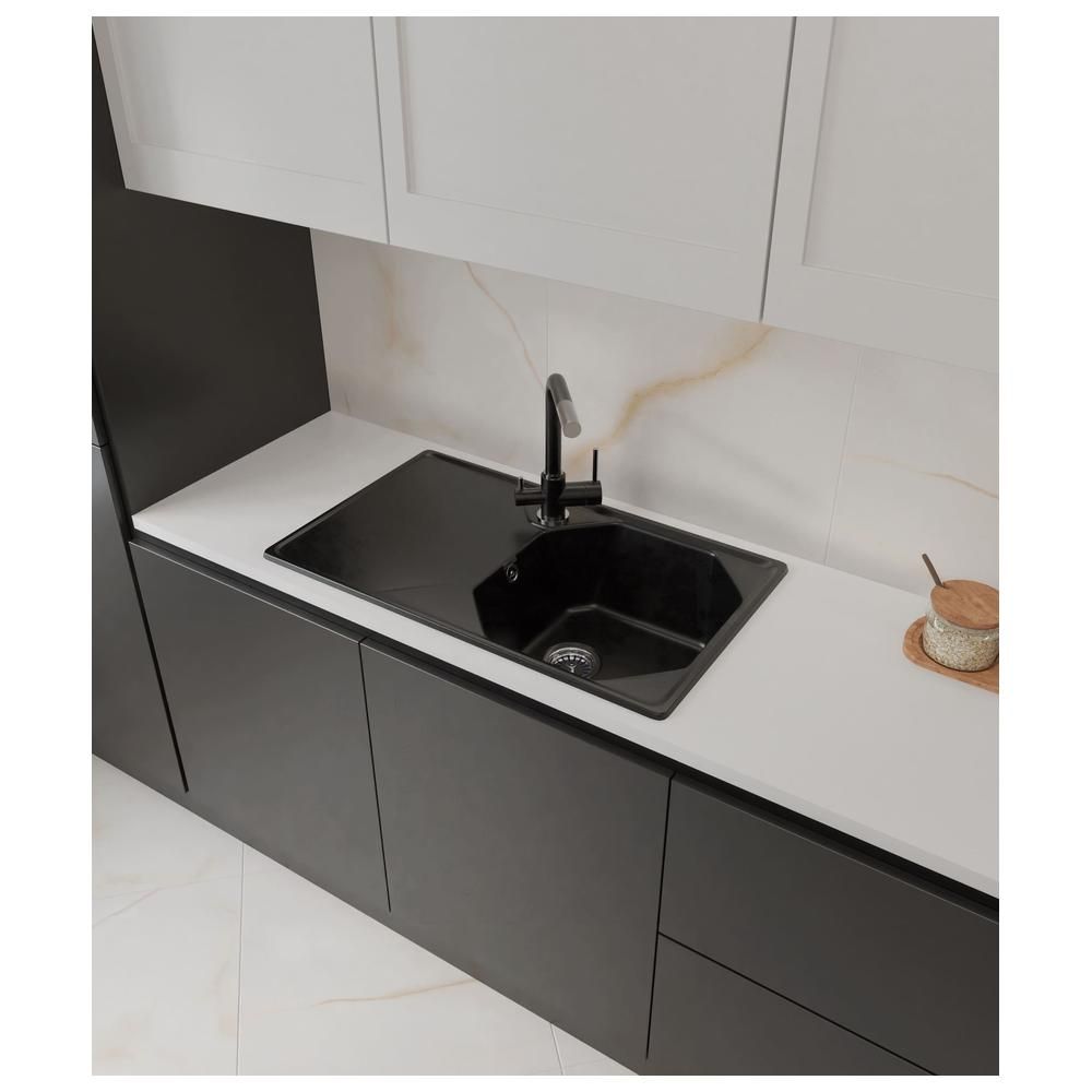Кухонная мойка GranFest UNIQUE 840L, черный, артикул U-840L черный