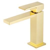 KVANT GOLD Смеситель для раковины (плоский излив) моноком., золото