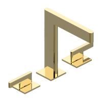 THG ICON-X TITANE A MANETTES Смеситель для раковины на 3 отверстия, с донным клапаном, цвет полированное золото