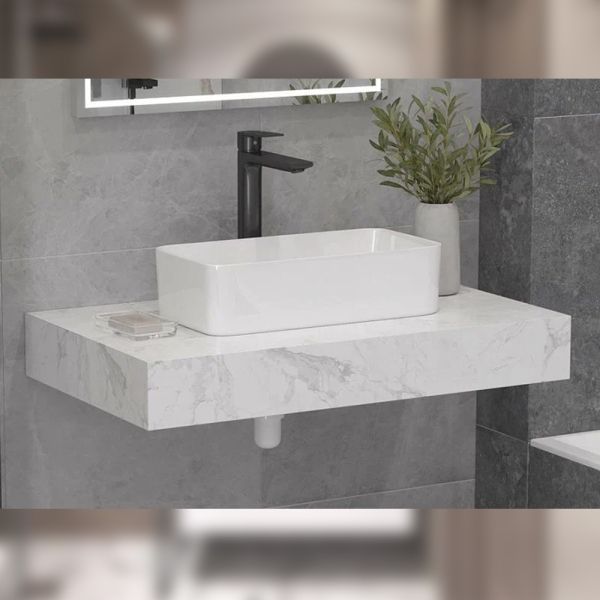 Столешница Velvex Unit 80 белый мрамор