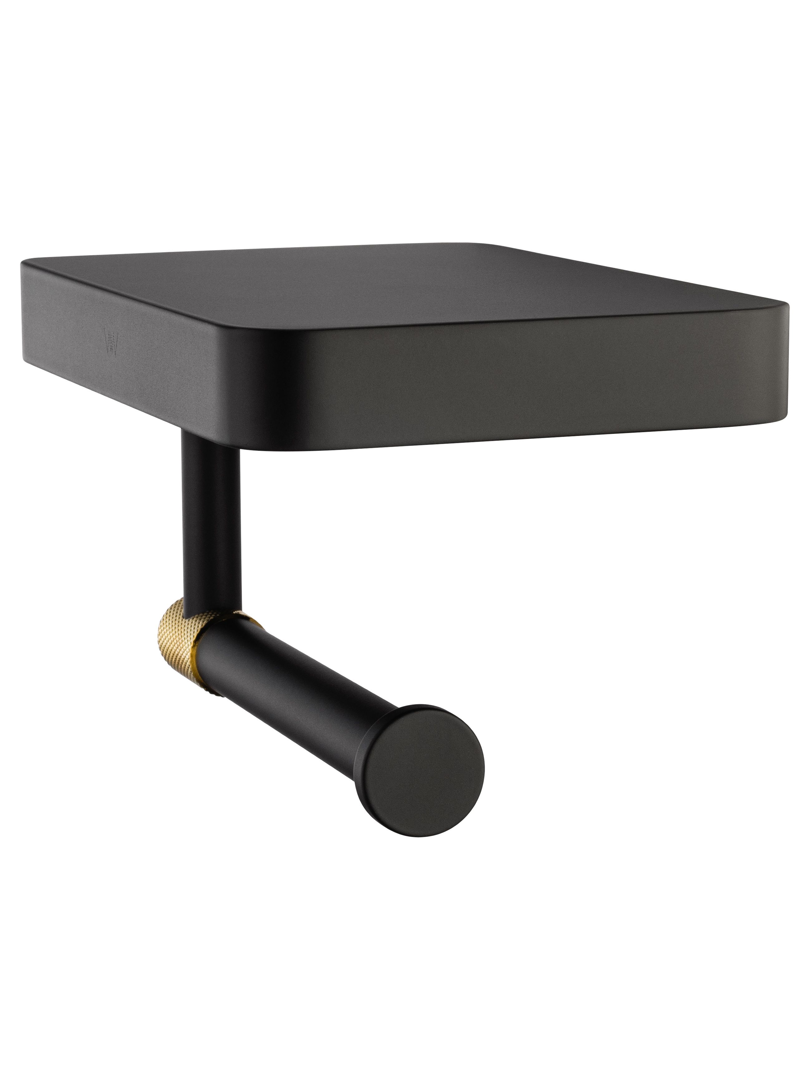 Держатель для туалетной бумаги с полкой WONZON & WOGHAND MAJESTIC, Черный/Золото (WW-9226)