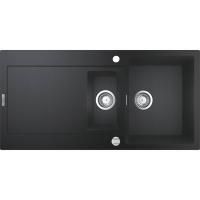 Мойка GROHE K500 с 1,5 чашей, 1000 x 500 мм, черный гранит (31646AP0) Мойка GROHE K500 с 1,5 чашей, 1000 x 500 мм, черный гранит (31646AP0)