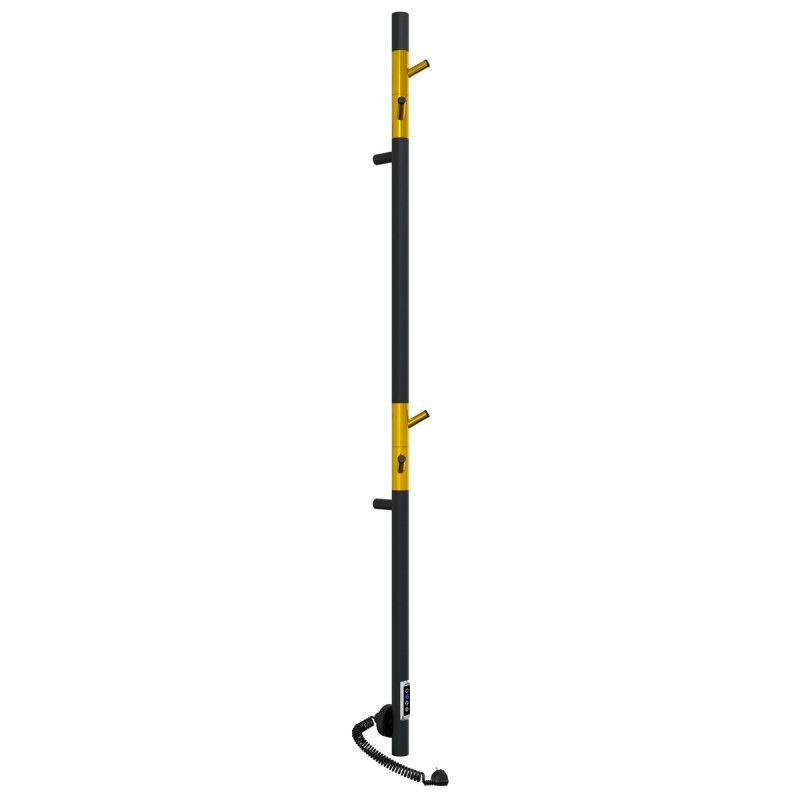 Полотенцесушитель электро "Имидж 150*1400", черный муар+золото, универсальный