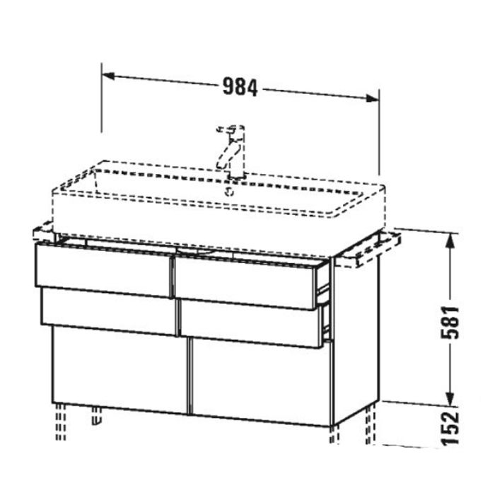 Duravit Vero Air Раковина 100cm,  без перелива, с площадкой, с 1 отв. под смеситель,  на столешницу, Цвет белый, артикул 2350100071