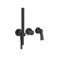 GESSI  VENTAGLIO Внешняя часть настенного смесителя для душа на 2 выхода с ручным душем и перекл, цвет: Matte Black